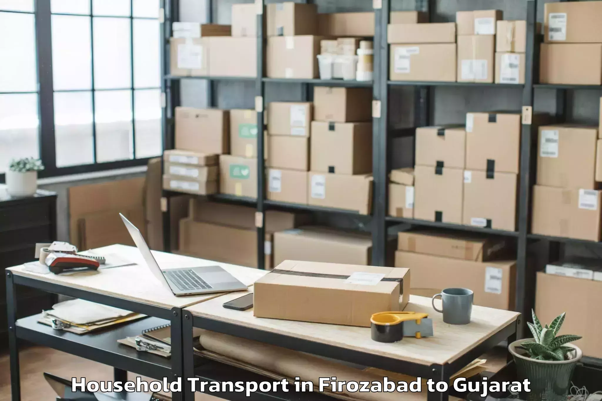 Professional Firozabad to Kundla Household Transport